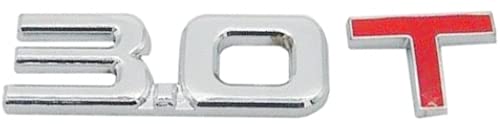 Schriftzug 3.0 T Metall Emblem Logo Auto Sticker Aufkleber 3.0 Silber Rot von XTRAFAST