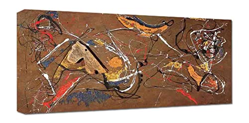 XTRGHH Kunstdruck auf Leinwand Für Wandbild Dekor Jackson Pollock Bilder auf Leinwand auf Wanddeko für Wohnzimmer Dekor Fertig zum Aufhängen (40x80cm 16x31inch,Gerahmt) von XTRGHH