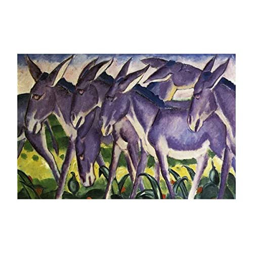 Kunstdruck auf Leinwand Für Wandbild Dekoration Franz Marc Esel Fries Wandbild Schlafzimmer Kunstdruck auf Leinwand Dekor von Schlafzimmer und Wohnzimmer (40x60cm 16x24inch,Ungerahmt) von XTRGHH