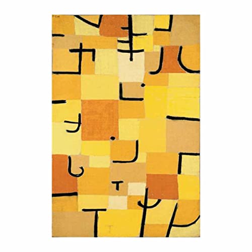 Kunstdruck auf Leinwand Für Wandbild Dekoration Paul Klee Zeichen in Gelb Wandbild Schlafzimmer Giclée Kunstdruck auf Leinwand Dekor von Schlafzimmer und Wohnzimmer (50x70cm 20x28inch, Ungerahmt) von XTRGHH