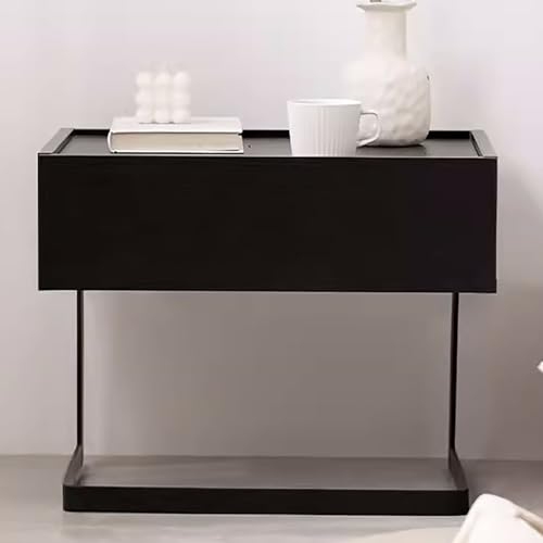 XTRYBHD Nachttisch mit Schubladen Hoch, nachtkästchen, Beistelltisch Bett, Einfache Montage, Beistelltisch für Schlafzimmer, Wohnheim (Color : Black, Size : 45cm high) von XTRYBHD