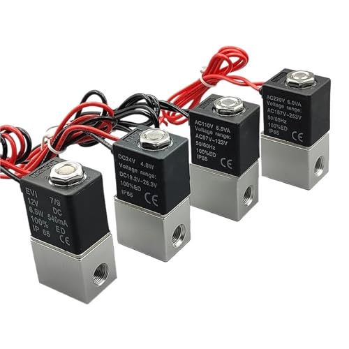 1/8" DC 12V 24V AC 110V 220V Fast Response Solenoid Valve 2-Way Normally Closed N/C Direct-acting Pneumatic Water Air Gas Valve(AC 110V) von XTSQUHPNH