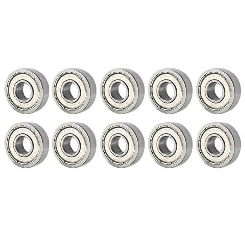 10 Stück 608ZZ Rillenkugellager aus Hartstahl mit doppelter Abschirmung for Skateboards, 8 x 22 x 7 mm, Miniaturlager(10PCS 607zz) von XTSQUHPNH