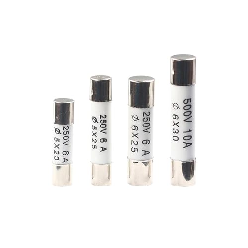 10PCS 5 * 20 6 * 30 Ceramic Fuse 250V 0.5A 1A 2A 3A 4A 5A 6A 7A 8A 10A 13A 15A 20A 30A 16A AMP Fast Blow Tube Fuses 5x25mm 6x25mm(6A,RO57 6X25MM_10PCS) von XTSQUHPNH