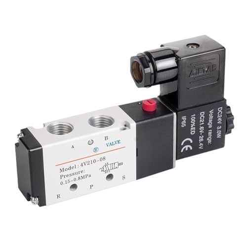 Pneumatisches 5/2-Wege-Magnetventil 4V110-06 4V210-08 4V310-10 4V410-15 12V 24V 110V 220V Richtungsregelventil(4V410-15,DC24V) von XTSQUHPNH