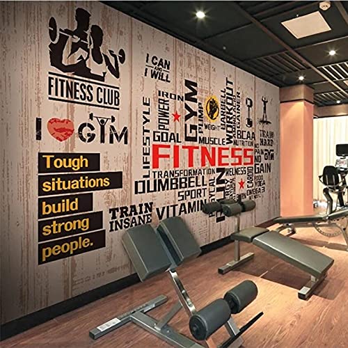XTSWallpaper 3D Wandbild Schlafzimmer Wandkunst Selbstklebend 200X100Cm Fitnessstudio Briefe Ausrüstung Fototapete Tapete 3D Wandbild Tapete Kinder Junge Schlafzimmer Wohnzimmer Sofa Tv Hintergrund von XTSWallpaper