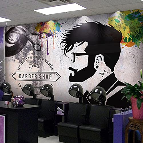 XTSWallpaper 3D Wandbilder Tapete 360X250Cm Barbershop Leute Farbe 3D Wandbild Wohnzimmer Tv Hintergrund Wanddekor Tapet Wanddekoration Fototapete 3D Effekt Vlies Wandbild Schlafzimmer von XTSWallpaper