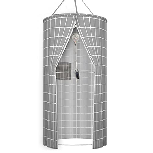 Duschvorhang Rund Duschvorhang Runde Polyester Hängende Wärmedämmung Doppelreißverschluss, Tragbarer Duschvorhang, Moderner Duschvorhang Für Badezimmer Dekor von XTTY