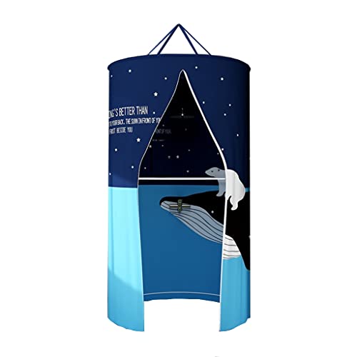 Duschvorhang Rund Runder Polyester Hängender Wärmedämmungs-doppelter Reißverschluss Duschvorhang, Tragbarer Duschvorhang, Moderner Badezimmerdekoration Duschvorhang ( Size : 80X200CM ) von XTTY