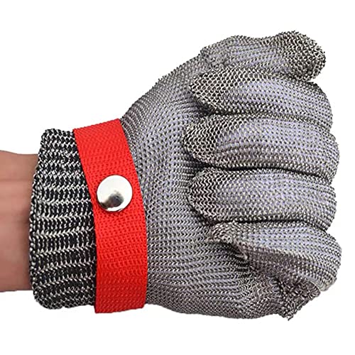 XTTY Schnittfeste Handschuhe Edelstahl geschnittene resistente Handschuhe, Anti-Säge Schlachtmaschinen Anti-Schneid-Stahldraht-Arbeitsschutzhandschuhe (Size : M/23.5CM) von XTTY