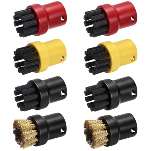 XTUDOU® 8 Stück Dampfreiniger ZubehöR DüSe RundbüRsten BüRste, DüSe RundbüRsten, KäRcher Dampfreiniger ZubehöR,ZubehöR für KäRcher Sc1 Sc2 Sc3 Sc4 Sc5 Easyfix von XTUDOU
