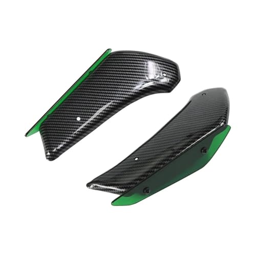 XTVKFWJAB Kompatibel mit Kawasaki Ninja650 Ninja 650 2020–2024 2021 2022 2023 Motorrad-Verkleidungsteil Aerodynamischer Flügelsatz Fester Winglet-Verkleidungsflügel(Carbon Pattern Green) von XTVKFWJAB