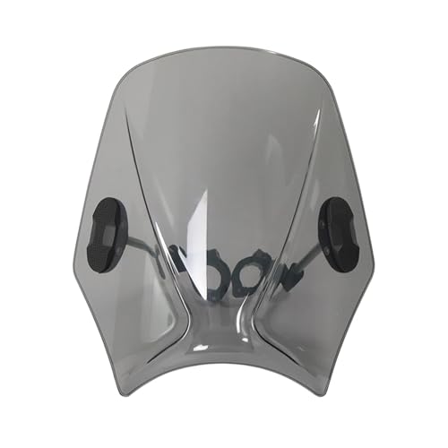 XTVKFWJAB Motorrad-Windschutzscheibe, runder Scheinwerfer, Streetbikes, universell, kompatibel mit Suzuki GSX1200 GSX750 SV650 VL250 LC 125XT GSX-S750 GN125 GS500(Light Grey) von XTVKFWJAB