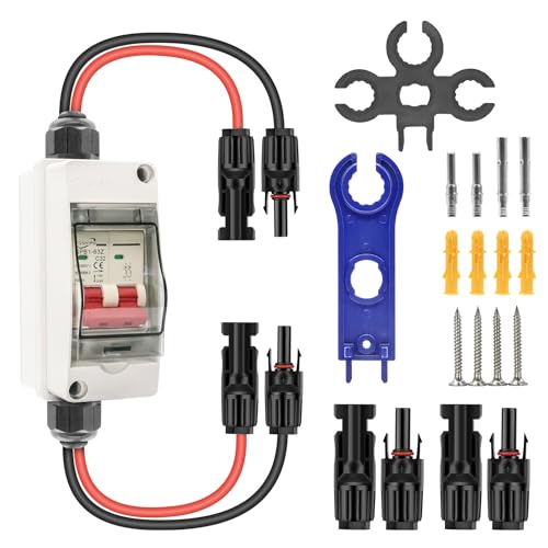 DC Trennschalter PV Anlage,Leitungs schutzschalter PV DC,PV Trennschalter Sicherungsautomat 2polig 32A 500V Mit 260mm Kabel, IP65 Wasserdicht Gehäuse, DC Schutzschalter für PV Anlage Solaranlage DC Trennschalter PV Anlage,Leitungs schutzschalter PV DC,PV Trennschalter Sicherungsautomat 2polig 32A 500V Mit 260mm Kabel, IP65 Wasserdicht Gehäuse, DC Schutzschalter für PV Anlage Solaranlage von XTVTX