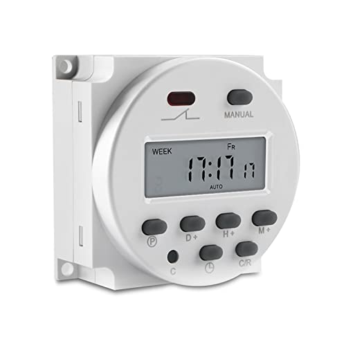 XTVTX Digitaler LCD Timer, programmierbar, CN101A DC 12V, Flüssigkristallanzeige Digitaler LCD Power Wochentimer Relaisschalter Steuerung mit wasserdichter Abdeckung Weiß XTVTX Digitaler LCD Timer, programmierbar, CN101A DC 12V, Flüssigkristallanzeige Digitaler LCD Power Wochentimer Relaisschalter Steuerung mit wasserdichter Abdeckung Weiß von XTVTX