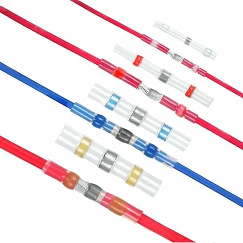 100pcs Solder Seal Wire Connectors Heat Shrink Insulated Electrical Wire Terminals Butt Splice Cable Crimp von XTVVTODJXT