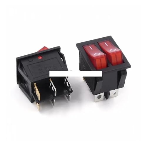 10Pcs KCD6 25x31mm With Red Light Big Rocker Switches Two-Way Switch 6 Pin 2 Position 15A 250V 20A 125VAC ON-OFF 10Pcs KCD6 25x31mm With Red Light Big Rocker Switches Two-Way Switch 6 Pin 2 Position 15A 250V 20A 125VAC ON-OFF von XTVVTODJXT