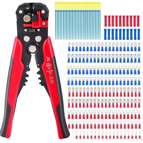 260pcs Spade Terminals Insulated Wire Connector Electrical Assorted Crimp Butt Fork Set Ring Lugs with Wire Stripper Plier 260pcs Spade Terminals Insulated Wire Connector Electrical Assorted Crimp Butt Fork Set Ring Lugs with Wire Stripper Plier von XTVVTODJXT