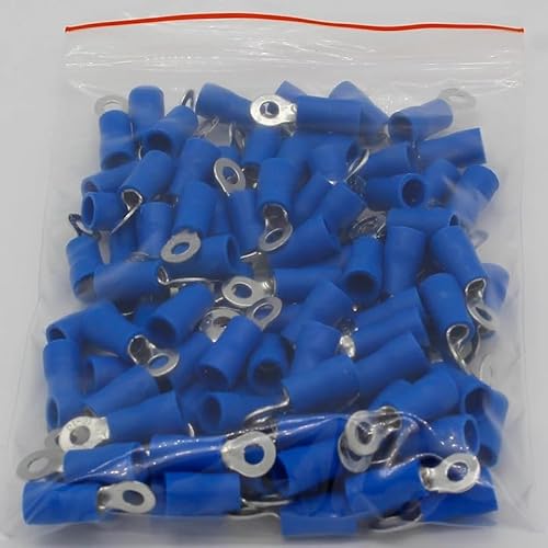 RV2-3 Blue 22-16 AWG 1.5-2.5mm2 Insulated Ring Terminal Connector Cable Connecto Wire Connector 100PCS/Pack RV2.5-3 RV RV2-3 Blue 22-16 AWG 1.5-2.5mm2 Insulated Ring Terminal Connector Cable Connecto Wire Connector 100PCS/Pack RV2.5-3 RV von XTVVTODJXT