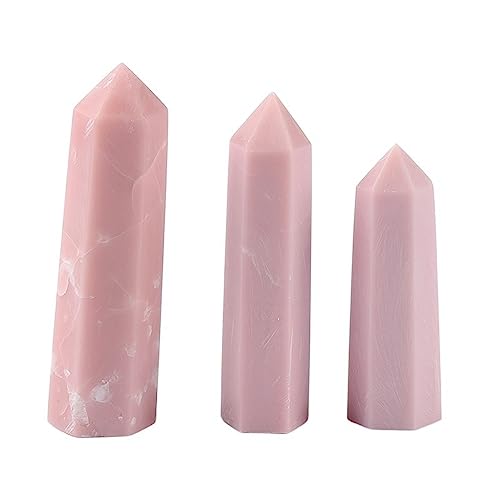 XTVVTODJXT 1PC natürliche Edelstein sechseckige Säule Rosenquarz Kristall Punkt Therapiestab, Heimdekoration Stein Studie Dekoration (Color : Powder Oh Treasure, Size : 50-60mm) von XTVVTODJXT