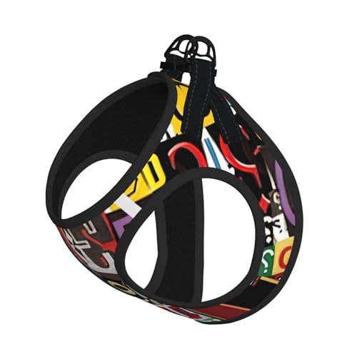 Hundegeschirr mit Buchstaben- und Zahlenaufdruck, reflektierend, Haustierweste, Welpengeschirr, Leine-Set, für Spaziergangstraining von XTYGETY