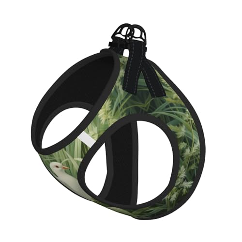 Hundegeschirr mit Gras- und Taubenmuster, reflektierend, Haustierweste, Welpengeschirr, Leine-Set, für Spaziergangstraining von XTYGETY