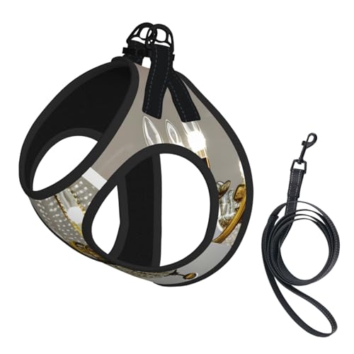 Hundegeschirr mit Kronleuchter-Aufdruck, reflektierend, Haustierweste, Welpengeschirr, Leine-Set, für Spaziergänge und Training Hundegeschirr mit Kronleuchter-Aufdruck, reflektierend, Haustierweste, Welpengeschirr, Leine-Set, für Spaziergänge und Training von XTYGETY