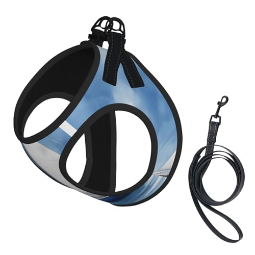 Hundegeschirr mit Segelboot-Motiv, reflektierend, für Spaziergänge, Training, Blau von XTYGETY