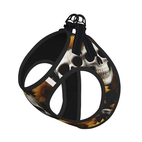 Hundegeschirr mit Sonnenblumen-Motiv, reflektierend, Haustierweste, Welpengeschirr, Leine-Set, für Spaziergänge und Training von XTYGETY
