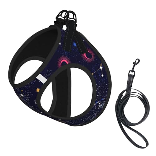 Hundegeschirr mit Sternbild-Aufdruck, reflektierend, Haustierweste, Welpengeschirr, Leine-Set, für Spaziergangstraining von XTYGETY