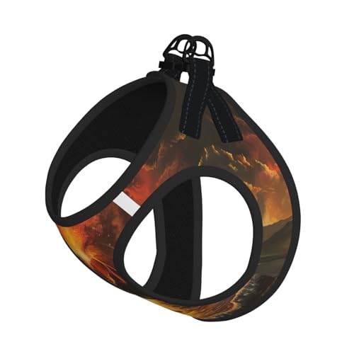 Hundegeschirr mit Vulkan-Druck, reflektierend, Haustierweste, Welpengeschirr, Leine-Set, für Spaziergangstraining Hundegeschirr mit Vulkan-Druck, reflektierend, Haustierweste, Welpengeschirr, Leine-Set, für Spaziergangstraining von XTYGETY