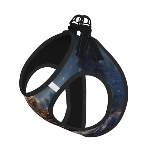 Hundegeschirr mit Weihnachtsbaum-Motiv, reflektierend, Haustierweste, Welpengeschirr, Leine-Set, für Spaziergänge und Training von XTYGETY