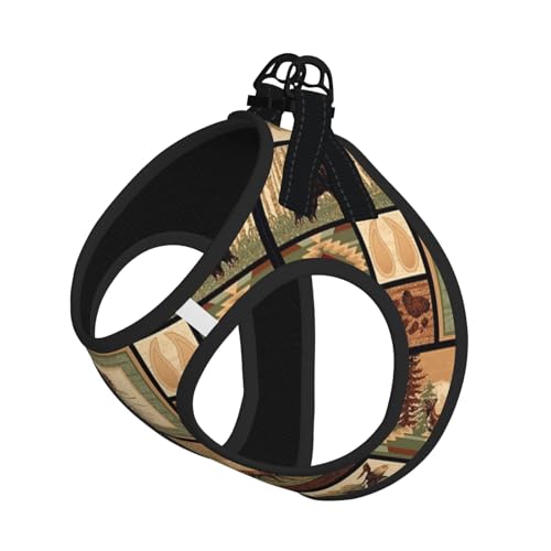Hundegeschirr mit Wildtier-Aufdruck, reflektierend, Haustierweste, Welpengeschirr, Leine-Set, für Spaziergangstraining von XTYGETY