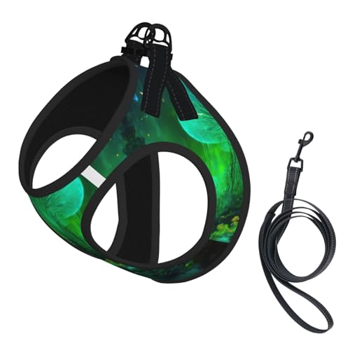 Hundegeschirr mit magischem Pilzdruck, reflektierend, Haustierweste, Welpengeschirr, Leine-Set, für Spaziergangstraining Hundegeschirr mit magischem Pilzdruck, reflektierend, Haustierweste, Welpengeschirr, Leine-Set, für Spaziergangstraining von XTYGETY