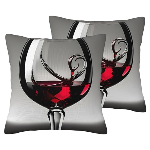 XTYGETY Kissenbezug mit Weinglas-Druck, dekorative Kissenbezüge, Outdoor-Kissenbezug, Kissenbezug für Zuhause, Sofa XTYGETY Kissenbezug mit Weinglas-Druck, dekorative Kissenbezüge, Outdoor-Kissenbezug, Kissenbezug für Zuhause, Sofa von XTYGETY