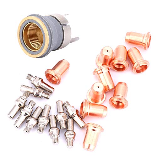 22pcs Plasma -Schneidebretter, 22pcs Pt60 Pt40 Plasma Schneidfackel Verbrauchsmaterial 1,0 -mm -Spitze Elektrode SHIE LD CUP STOM, SAVEMENT TEILE FÜR DEN PT60 PT40 von XTevu