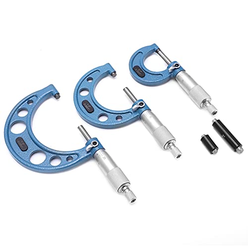 Außenmikrometer, Messschieber-Set, Lagerstahl-Messwerkzeug, 0 bis 3 Zoll, 0,0001 Zoll Genauigkeit von XTevu