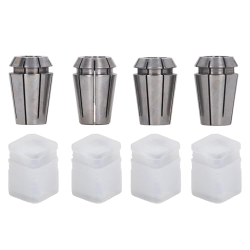 XTEVU COLLET SET, CNC -Feder -Collet Chuck High Carbon Stahl 4 Kieferwerkzeughalter Chuck -Set kompatibel mit Mahlen Drehmaschine 4 PCs von XTevu
