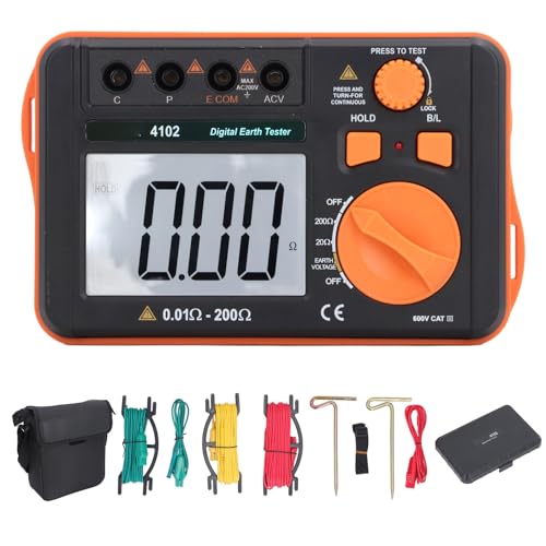 XTEVU -Isolationsbeständigkeitstester, LCD -Erdungsbeständigkeitsmesser mit Knopfbetrieb, VC4102 -Isolierung und Spannungstester XTEVU -Isolationsbeständigkeitstester, LCD -Erdungsbeständigkeitsmesser mit Knopfbetrieb, VC4102 -Isolierung und Spannungstester von XTevu
