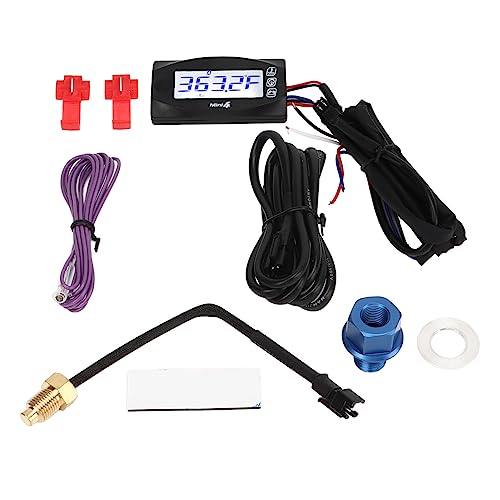 XTEVU Motorradanzeige Messgerät, LCD -Geschwindigkeitsmesser -Thermometer -Voltmeter Uhr 4 in 1 DC12V Digitalöltemperaturmonitor (M12*1,5) von XTevu