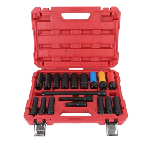 XTEVU-Sockel-Set, Impact Wech Sockets kompatibel mit automatischer Reparatur, 18 pcs 1 2 Zoll Antrieb CRV 10-24 mm 6 Punkt mit 3in 5 Zoll 10-Zoll-Verlängerungsstangen Austausch XTEVU-Sockel-Set, Impact Wech Sockets kompatibel mit automatischer Reparatur, 18 pcs 1 2 Zoll Antrieb CRV 10-24 mm 6 Punkt mit 3in 5 Zoll 10-Zoll-Verlängerungsstangen Austausch von XTevu