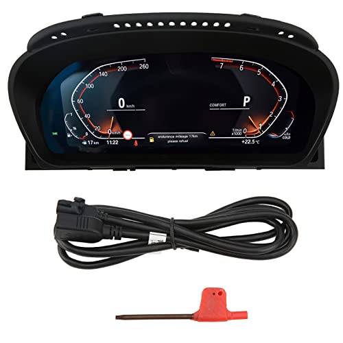 XTevu LCD-Digital-Instrumententafel, Anzeige von Geschwindigkeit, Temperatur und Druck für 5er-Serie E60 E61 CIC CCC-Systeme 2003–2009, Armaturenbrett-Geschwindigkeitsmesser, von XTevu