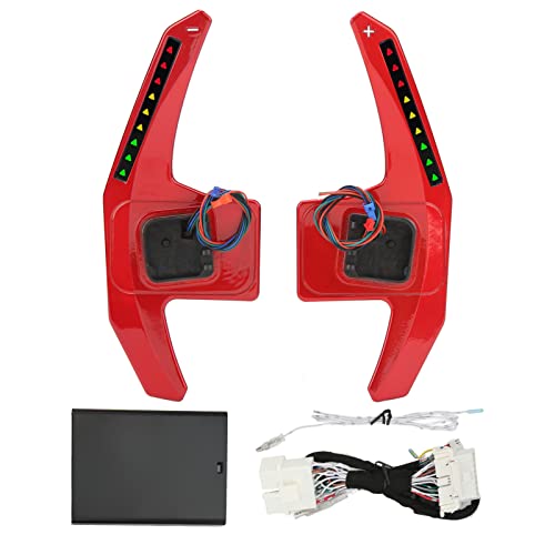 XTevu LED-Paddle-Shifter-Erweiterung, APP-Controller-Ersatz für A.3 S.3 RS.3 A.4 S4 RS4 B8.5 A.5 S5 RS5 A.6 S6 RS6 A.7 S7 RS7, verlängertes Lenkradschaltpaddel (Red) von XTevu