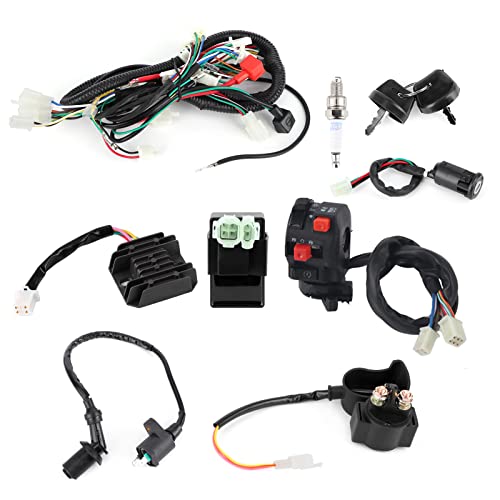 XTevu Motor Kabelbaum Set, elektrisches Start kabel kompatibel mit GY6 125cc 150cc Quad Bike ATV, Motor Kabelbaum Kit, ATV elektrische Verkabelung Set XTevu Motor Kabelbaum Set, elektrisches Start kabel kompatibel mit GY6 125cc 150cc Quad Bike ATV, Motor Kabelbaum Kit, ATV elektrische Verkabelung Set von XTevu