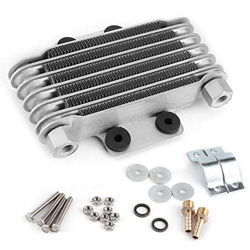 XTevu Motoröl kühler, Kühler satz, 6-reihiges Ölkühlsystem, Universal-Motorrad-Heizkörper-Kit, Öl wärme ableitung baugruppe für 125-250CC von XTevu