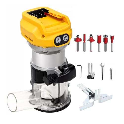 Xtevu Cordless Router, Compact Wood Router, Electric Router Tool, 30000 U/min fester Basisrouter mit Bit -Kit, kompatibel mit der -Serie 20V -Batterie Xtevu Cordless Router, Compact Wood Router, Electric Router Tool, 30000 U/min fester Basisrouter mit Bit -Kit, kompatibel mit der -Serie 20V -Batterie von XTevu