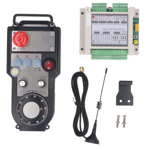 Xtevu Handrad, CNC -MPG -Controller 7 Achsen drahtlos mit 50 m Abstand und Notstopp, elektronisches Handradempfänger -Kit für CNC -Maschinen von XTevu