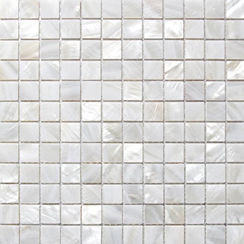 Perlmutt Mosaik Fliesen Fluss Bett natur Pearl Shell Mosaik Quadratisch Weiß 20 mm von XUAN