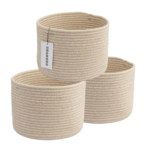 XUANGUO Aufbewahrungskörbe aus gewebter Baumwolle, rund, würfelförmig, 25,4 x 25,4 x 17,8 cm, für Regale, Schränke und Bücherregale, langlebige Seil-Organizer für Kinderzimmer, Baby, Geschenke, Ostern XUANGUO Aufbewahrungskörbe aus gewebter Baumwolle, rund, würfelförmig, 25,4 x 25,4 x 17,8 cm, für Regale, Schränke und Bücherregale, langlebige Seil-Organizer für Kinderzimmer, Baby, Geschenke, Ostern von XUANGUO