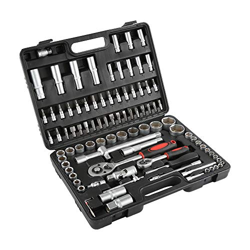 94 tlg. Werkzeugkoffer mit Steckschlüssel und Bitsatz Profi Werkzeugkoffer befüllt von XUANYU